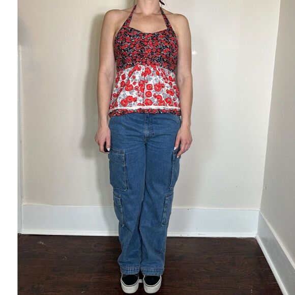 Vintage Halter Top Gorgeous Pattern Size Small with Tie in Back - Picture 2 of 10